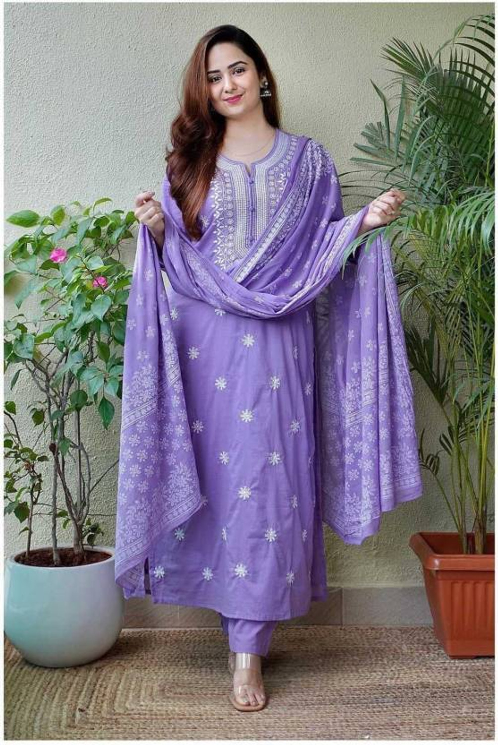 Image of Baba Kurti Women Viscose Rayon Kurta Pant Dupatta Set