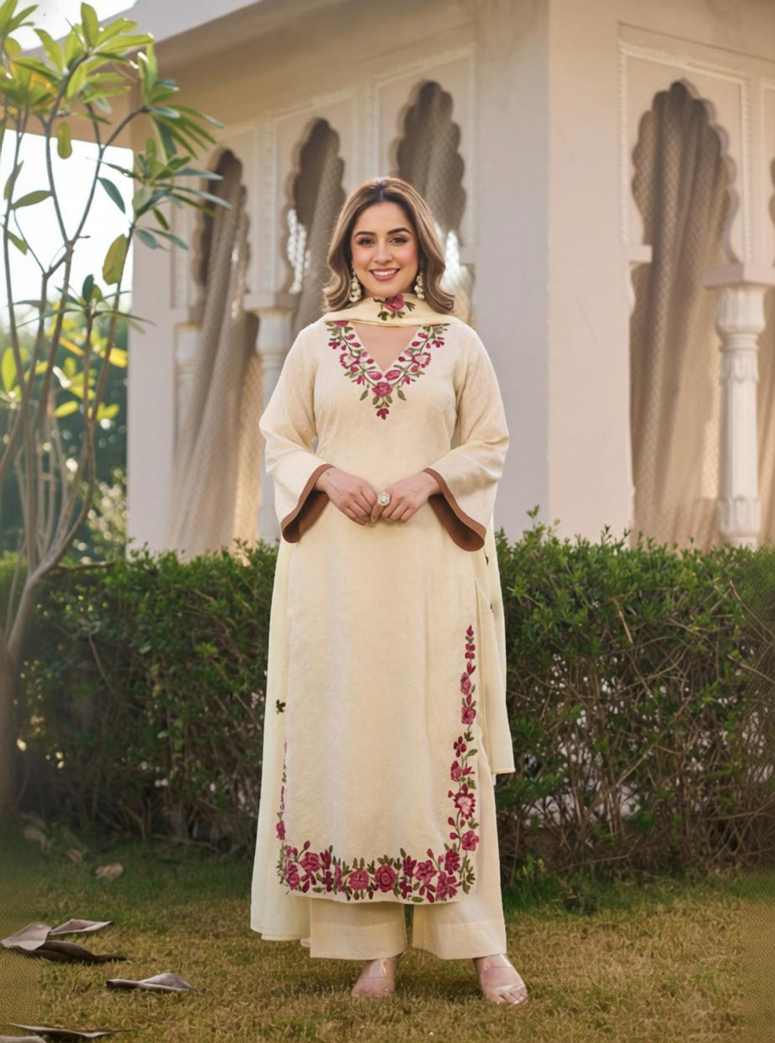 Image of Anni Designer Women Viscose Rayon Kurta Pant Dupatta Set