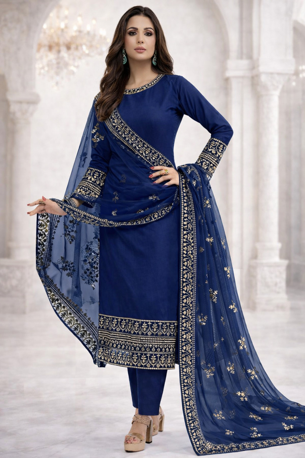 Image of SHISHKALA Printed Kurta, Trouser /Pant & Dupatta Set