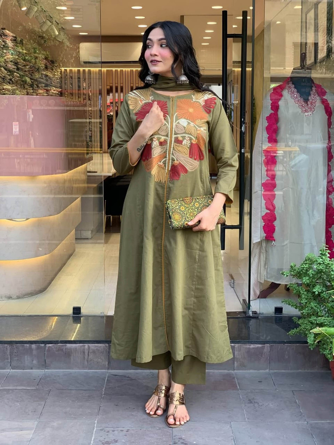 Image of Anni Designer Women Viscose Rayon Kurta Pant Dupatta Set