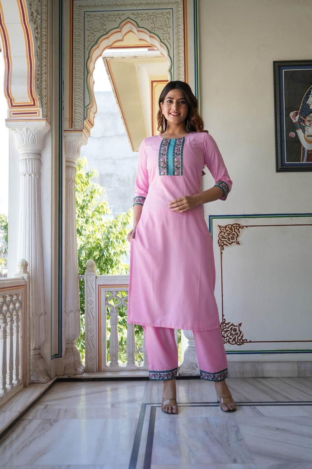 Image of Anni Designer Women Cotton Blend Kurti Pant Set