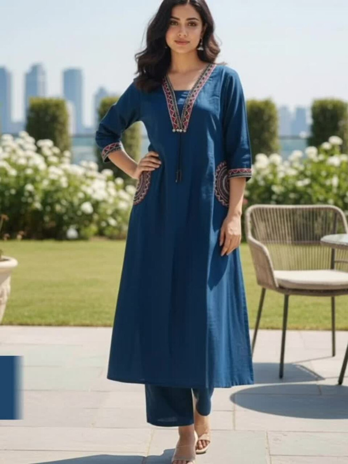 Image of Ajay creation Women Pure Cotton Kurti Palazzo Set