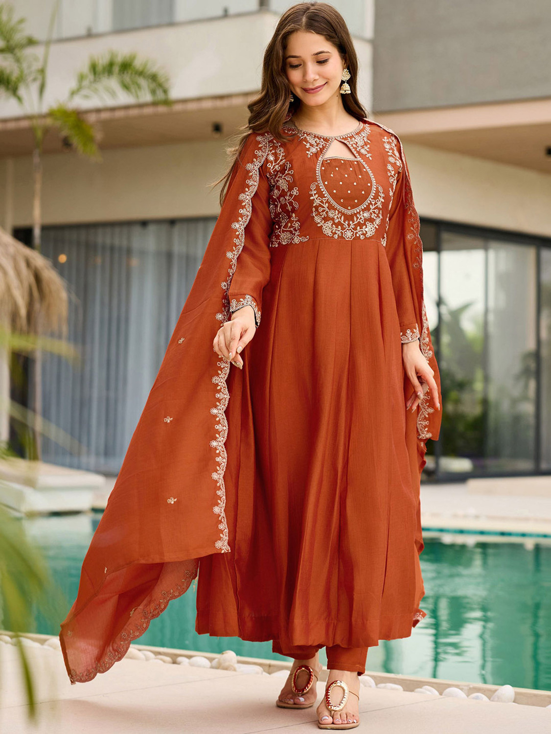 Image of Anni Designer Women Viscose Rayon Kurta Pant Dupatta Set
