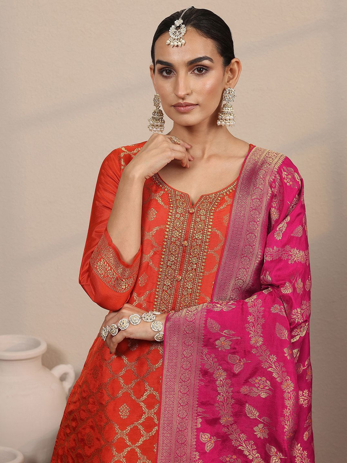 LIBAS Women Kurta Pant Dupatta Set