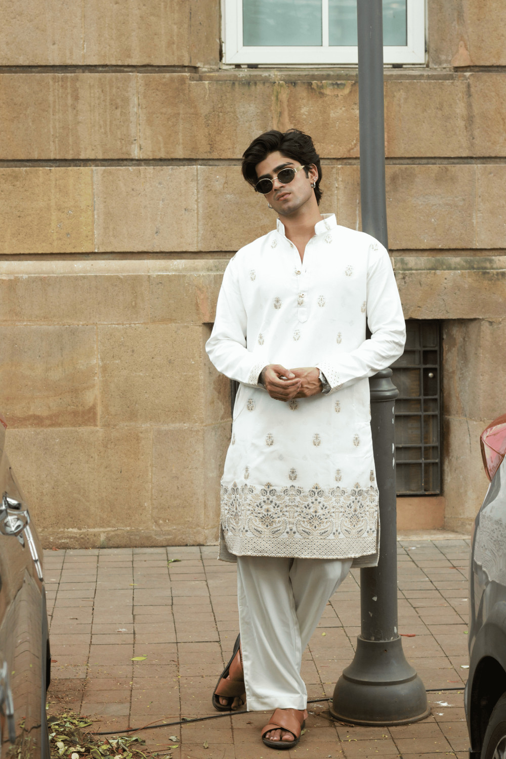 SHRIIMANT Men Muslin Cotton Blend Kurta Pyjama Set - Image 1