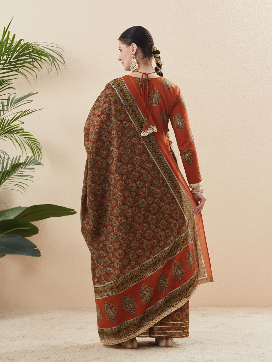 Image of MOKOSH Women Pure Cotton Kurta Sharara Dupatta Set