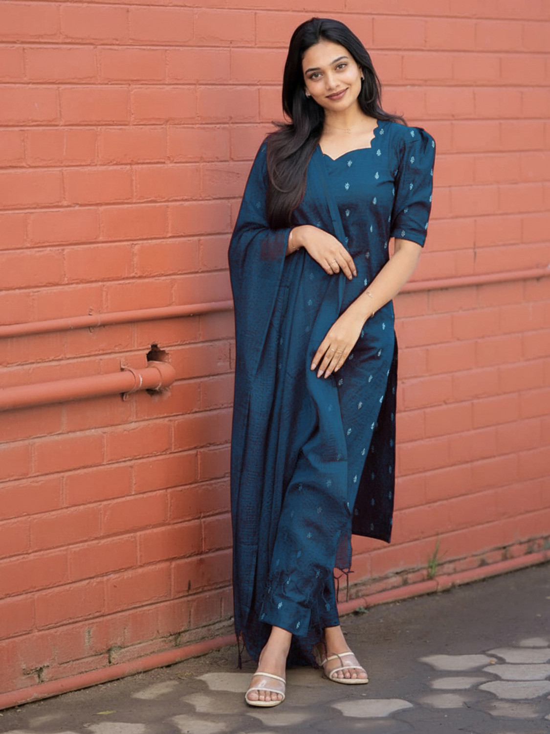 Image of Anni Designer Women Viscose Rayon Kurta Pant Dupatta Set