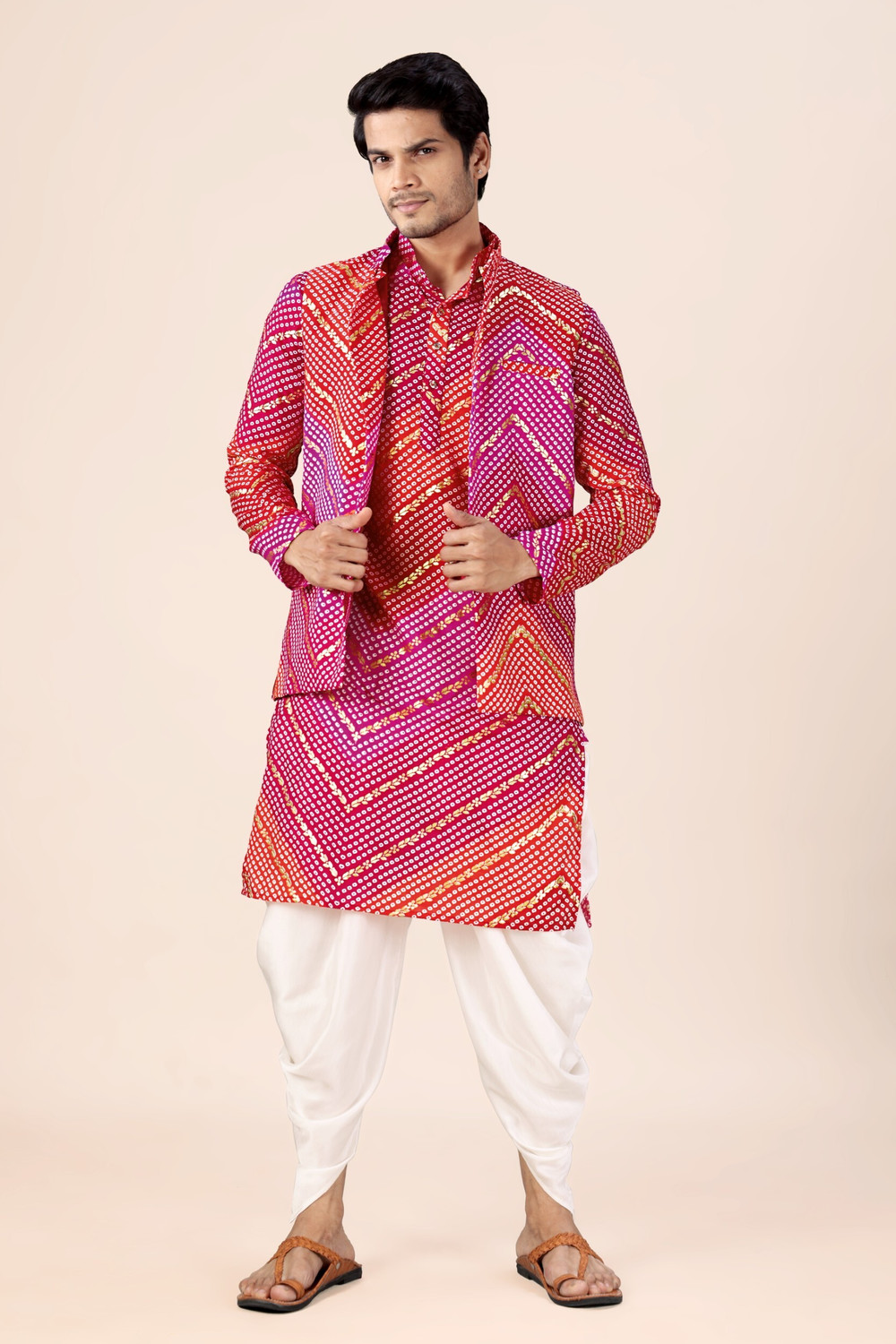 Image of MANYAVAR Men Viscose Rayon Kurta Pyjama Set