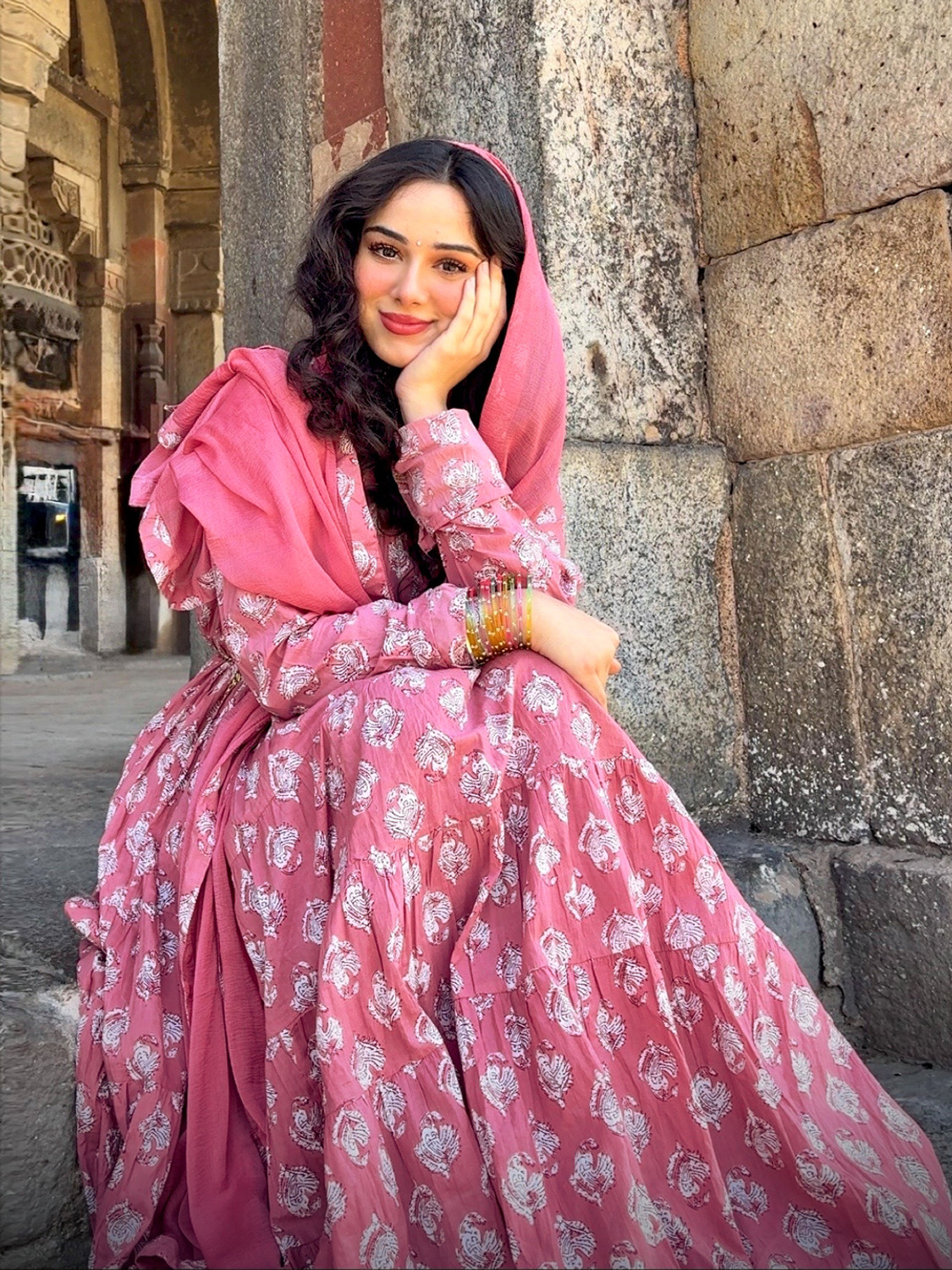 Image of MOKOSH Women Pure Cotton Kurta Sharara Dupatta Set