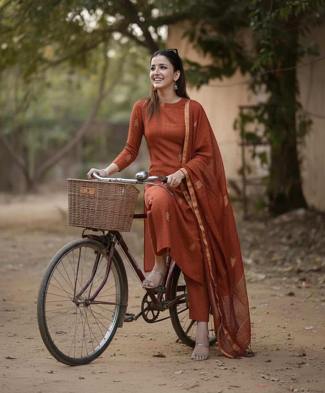 Image of NEW STYLISH Floral Print Kurta, Trouser /Pant & Dupatta Set