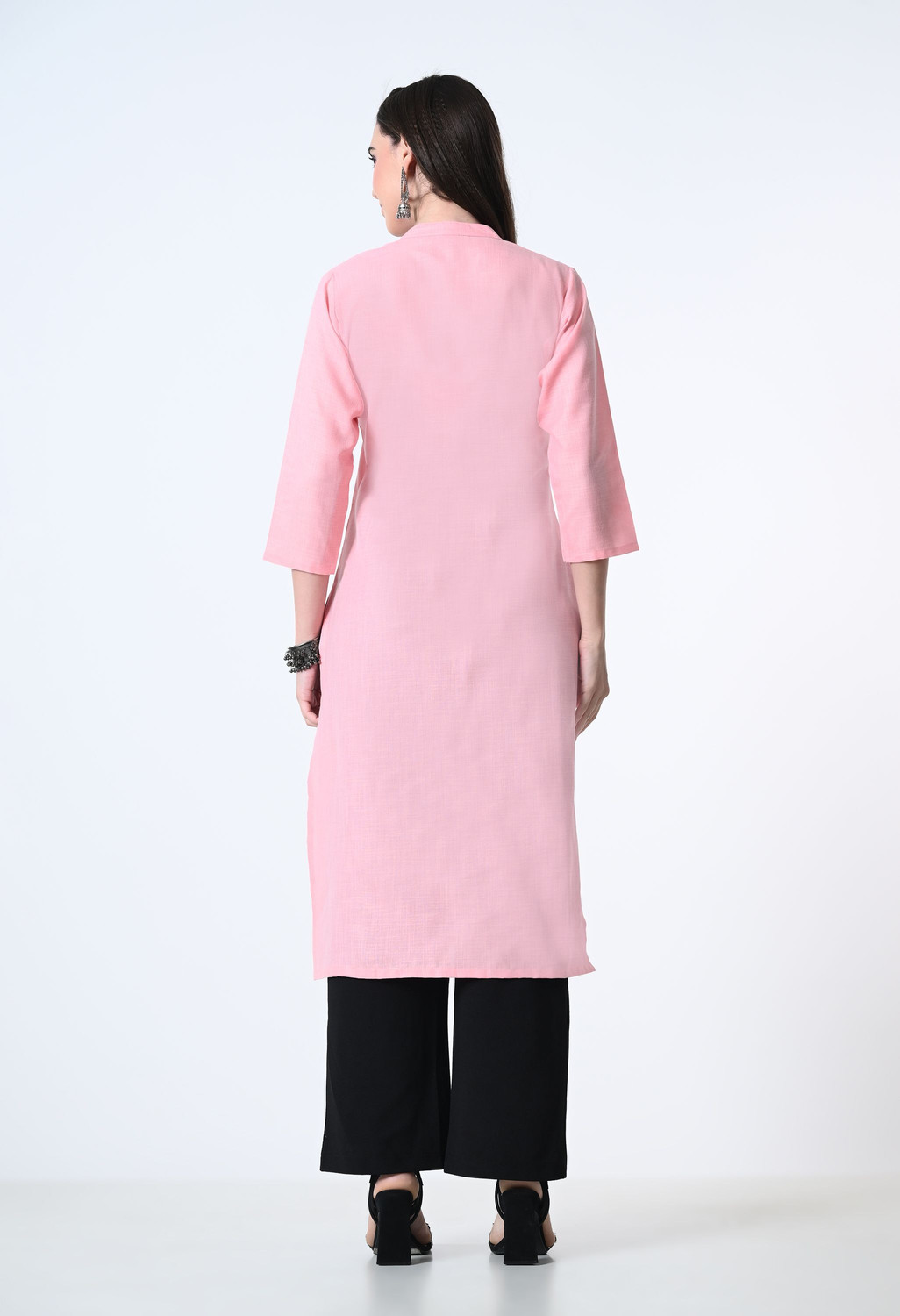 Image of HouseOfCommon Women Cotton Blend Kurta Pant Set