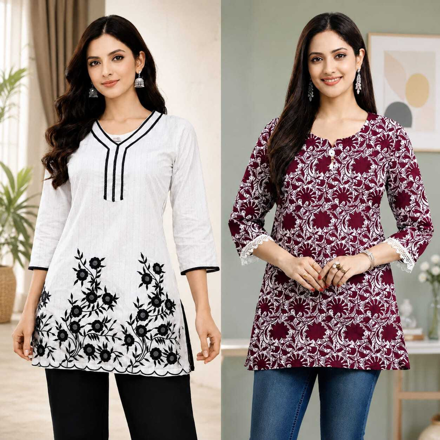 Image of Akki SHAH Women Khadi Cotton Kurti Set