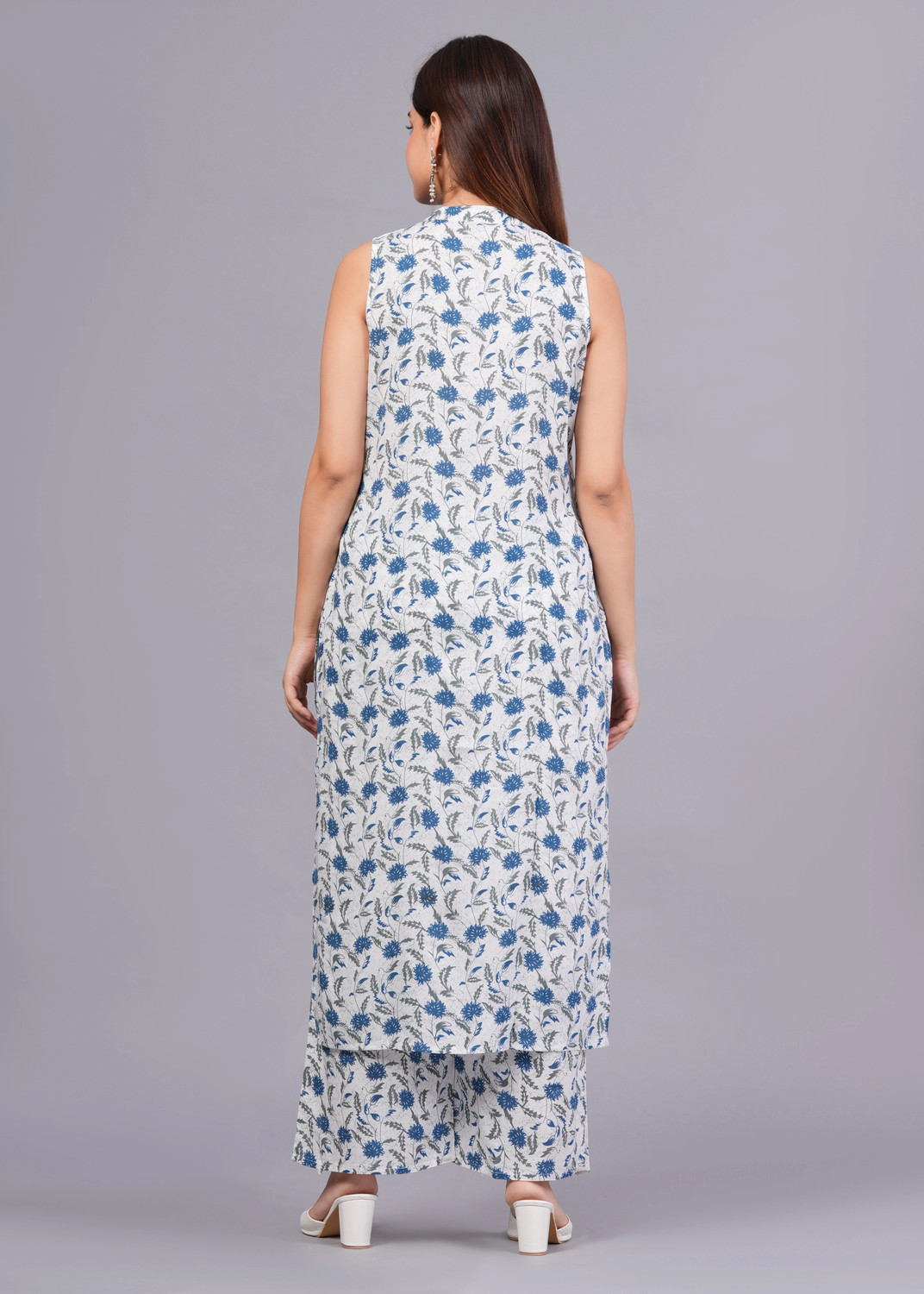 Image of PUSHPA CREATIONS Women Pure Cotton Kurta Palazzo Set