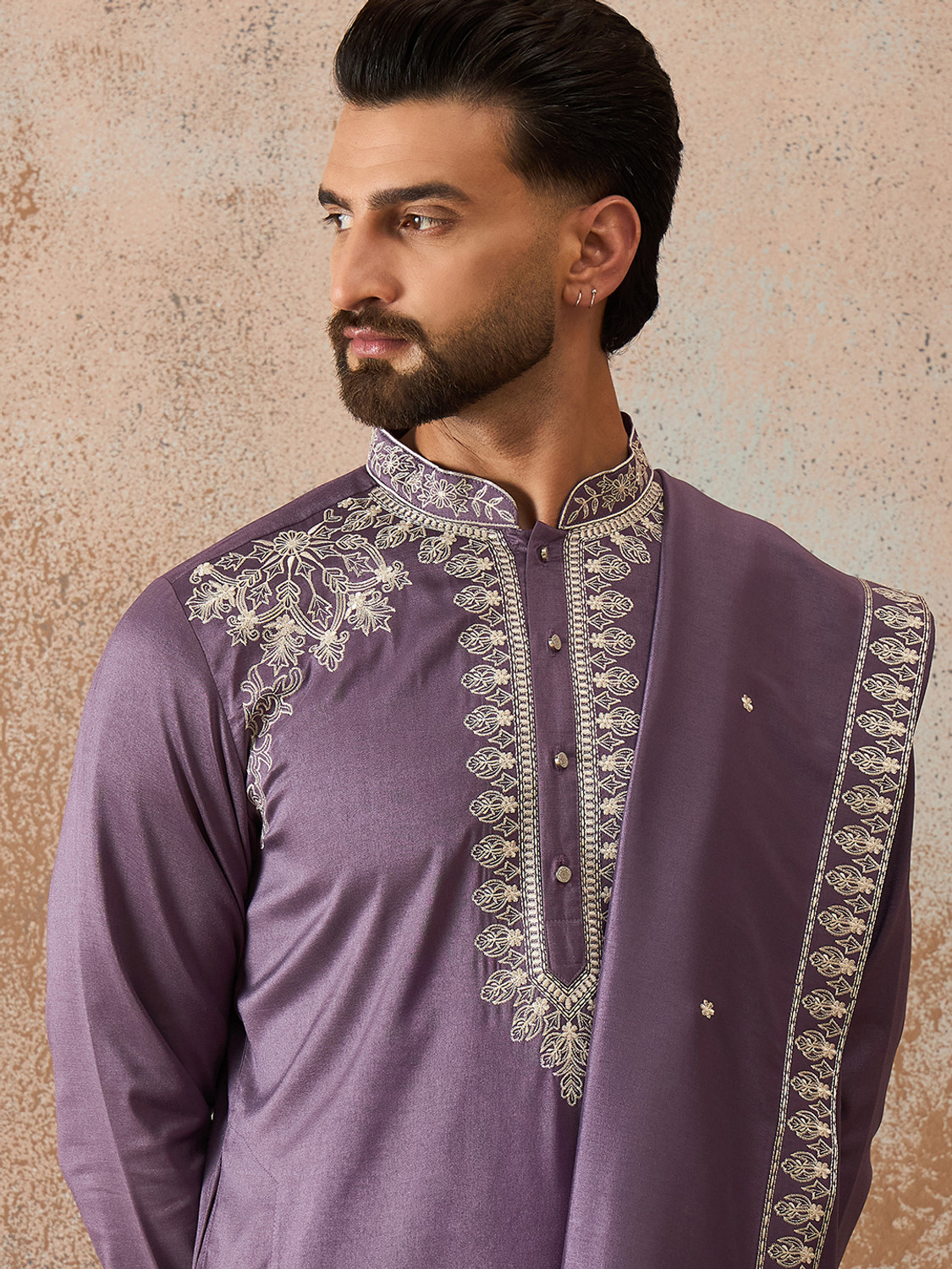 Image of MANYAVAR Men Viscose Rayon Kurta Pyjama Set