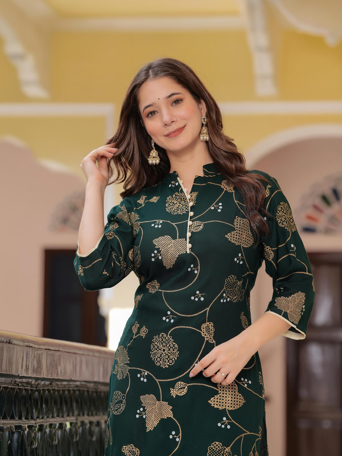 Image of UGMAZ Women Viscose Rayon Kurta Palazzo Set
