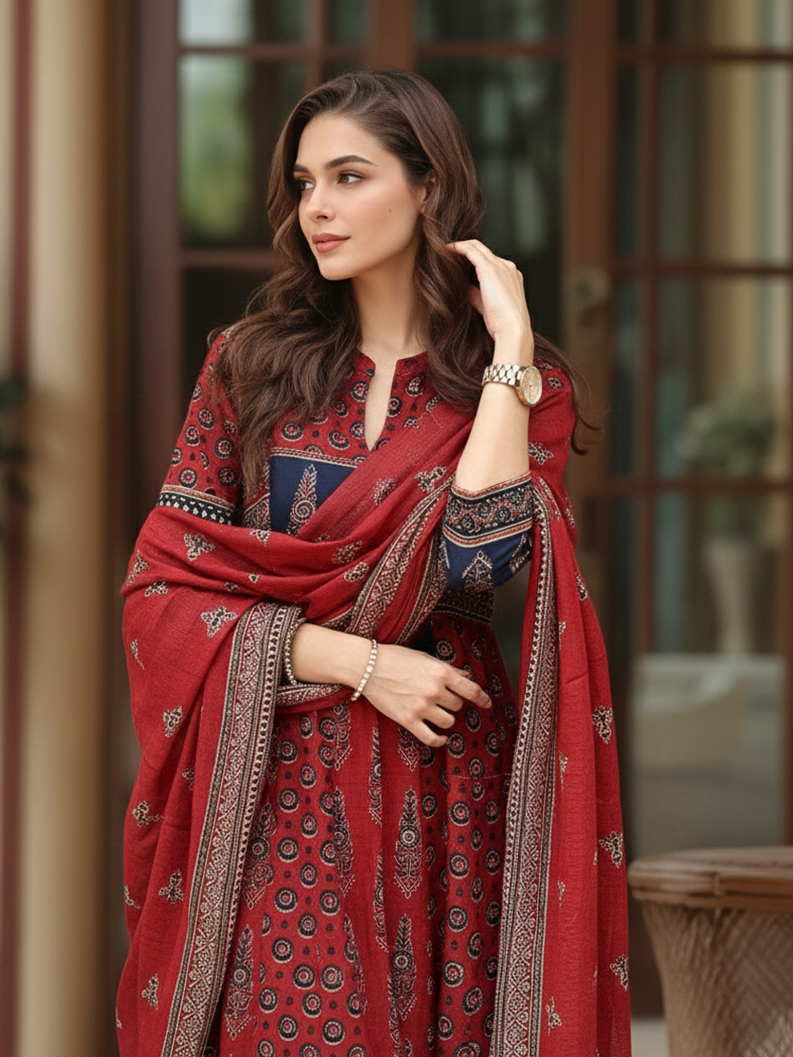 Image of Anni Designer Women Viscose Rayon Kurta Pant Dupatta Set