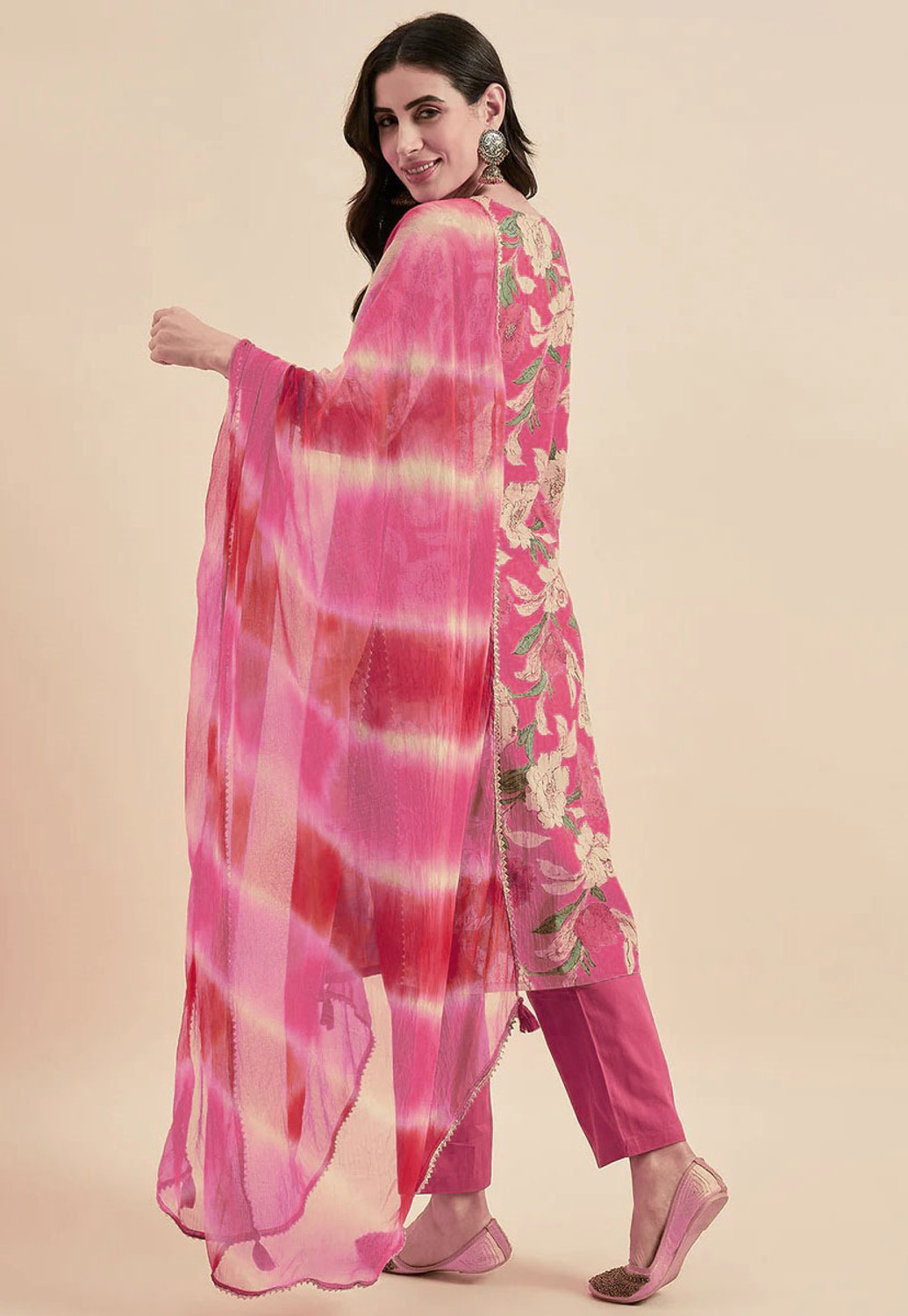 Image of JHANJHRIYA FAB Women Viscose Rayon Kurta Pant Dupatta Set