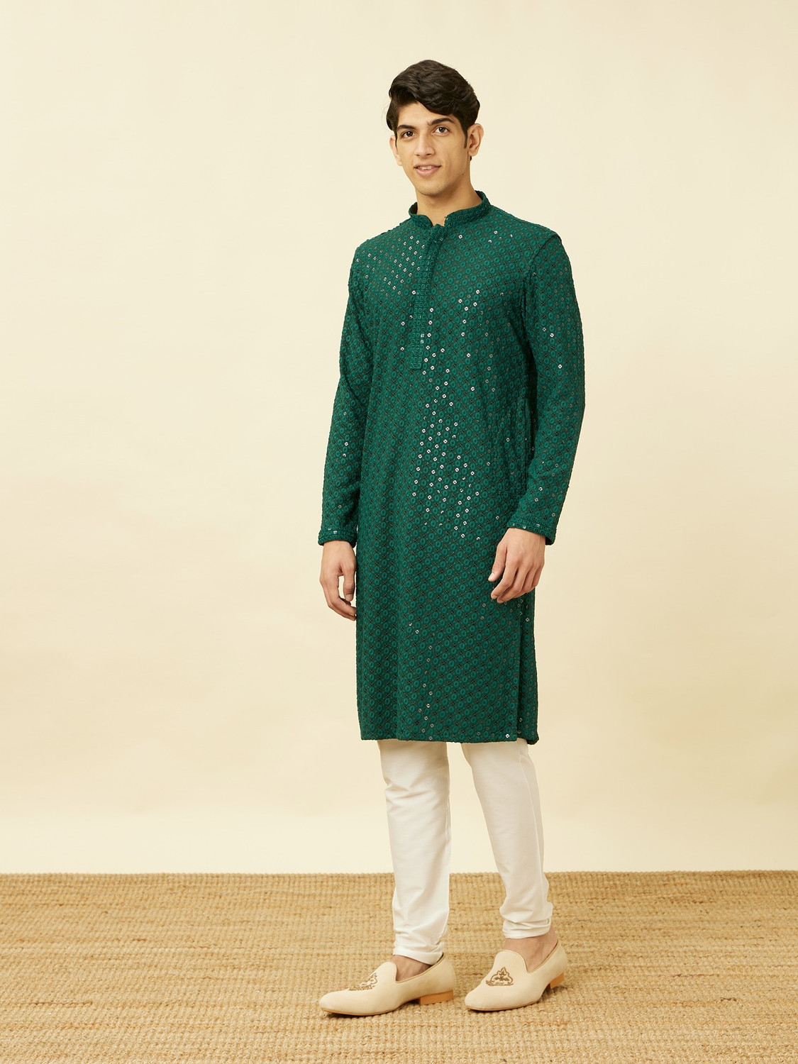 Image of MANYAVAR Men Viscose Rayon Kurta Pyjama Set