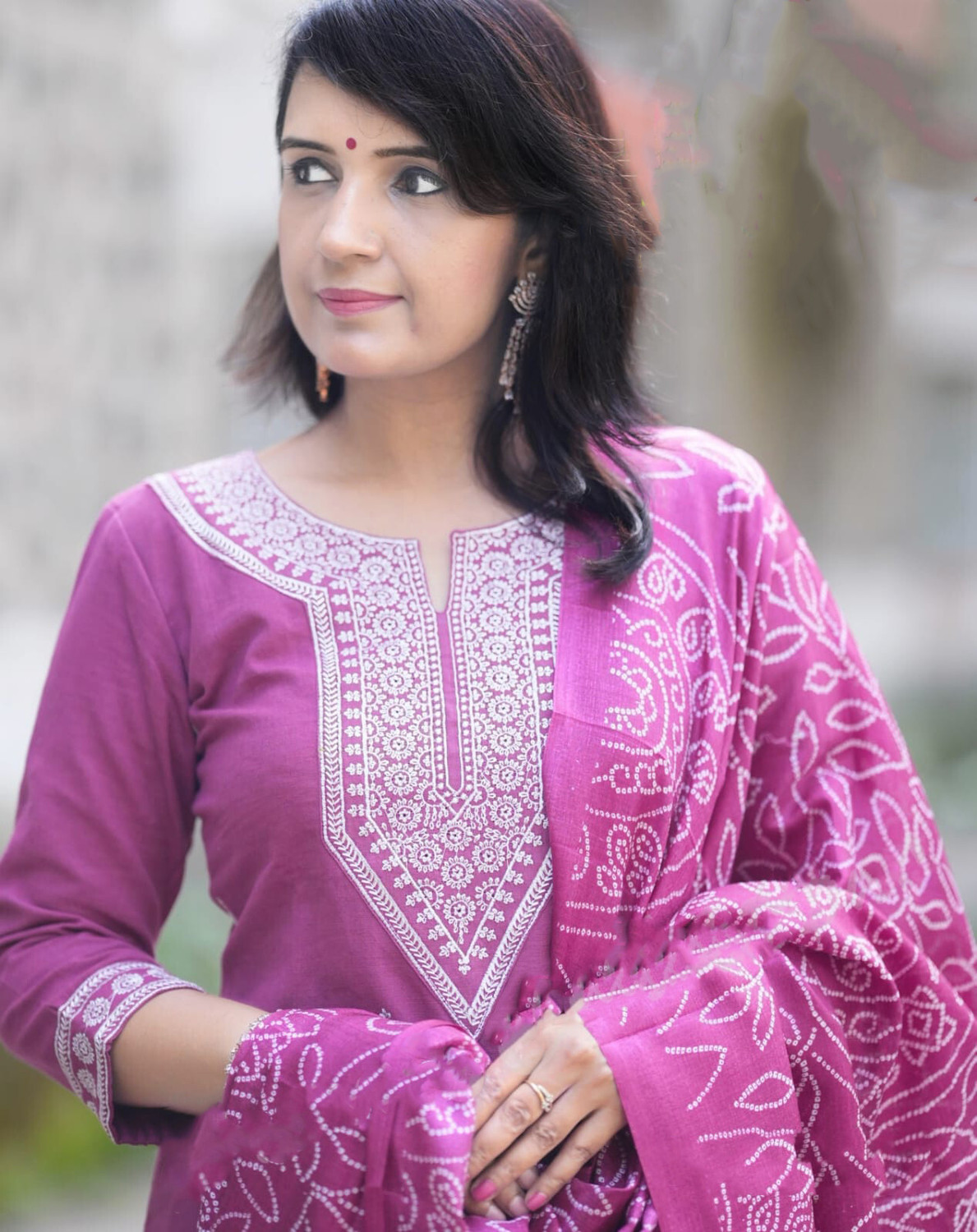 Image of Klosia Women Pure Silk Kurta Pant Dupatta Set