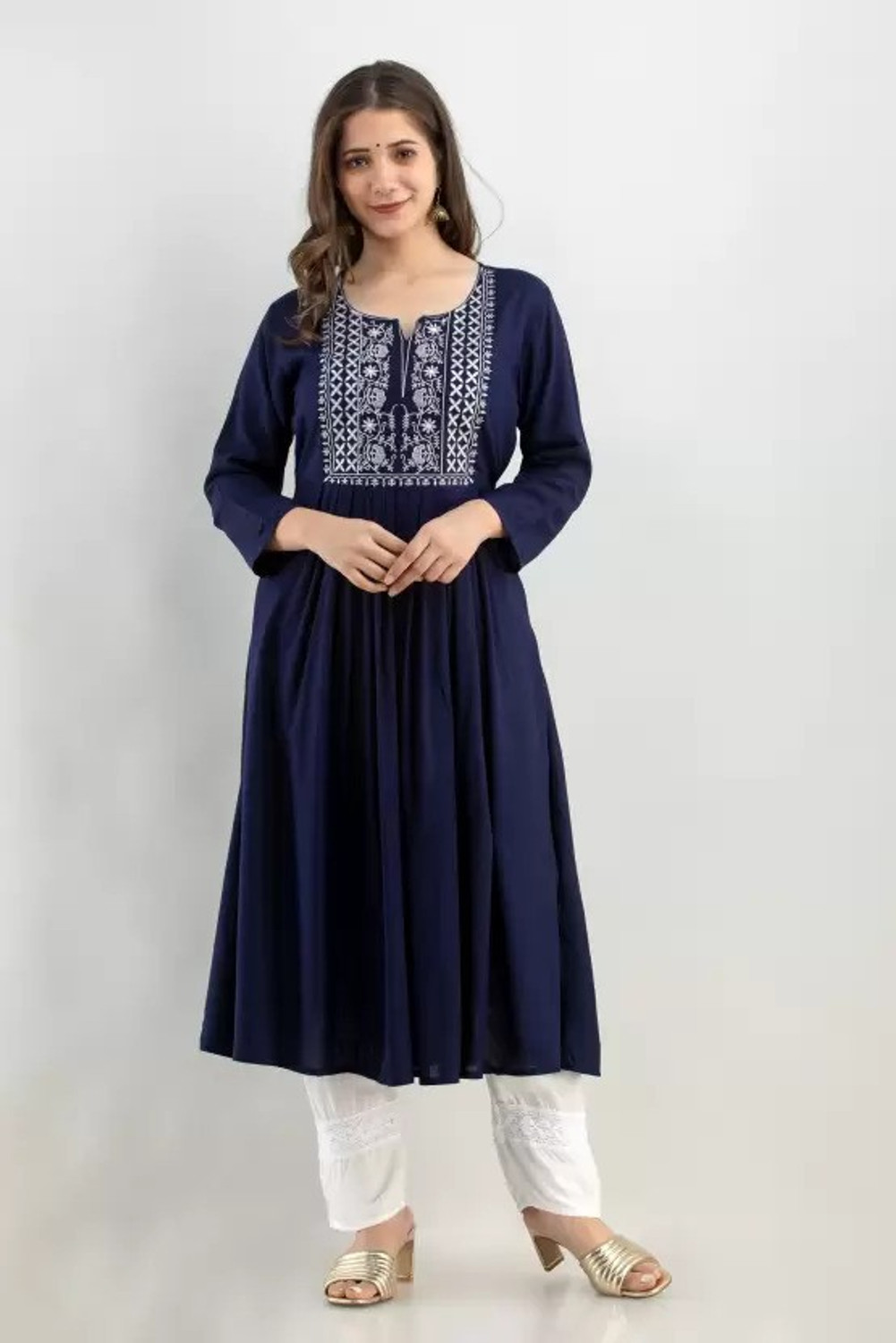 Image of MANKSH Women Viscose Rayon Kurta Pant Set