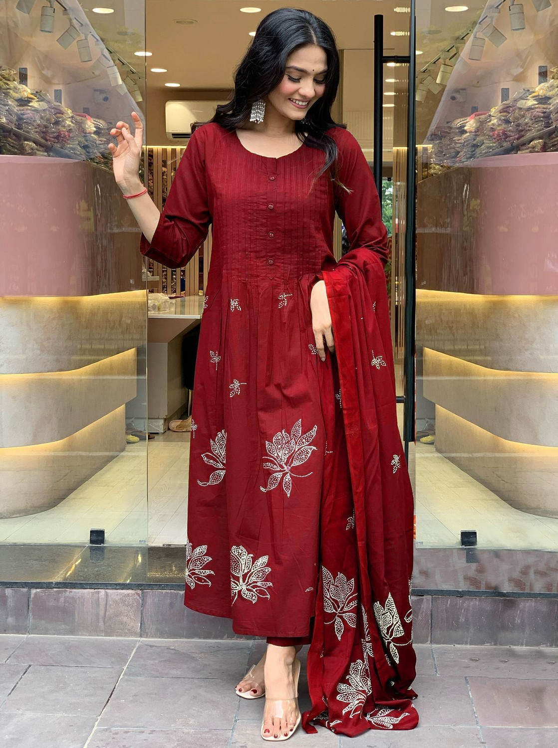Image of Anni Designer Women Viscose Rayon Kurta Pant Dupatta Set