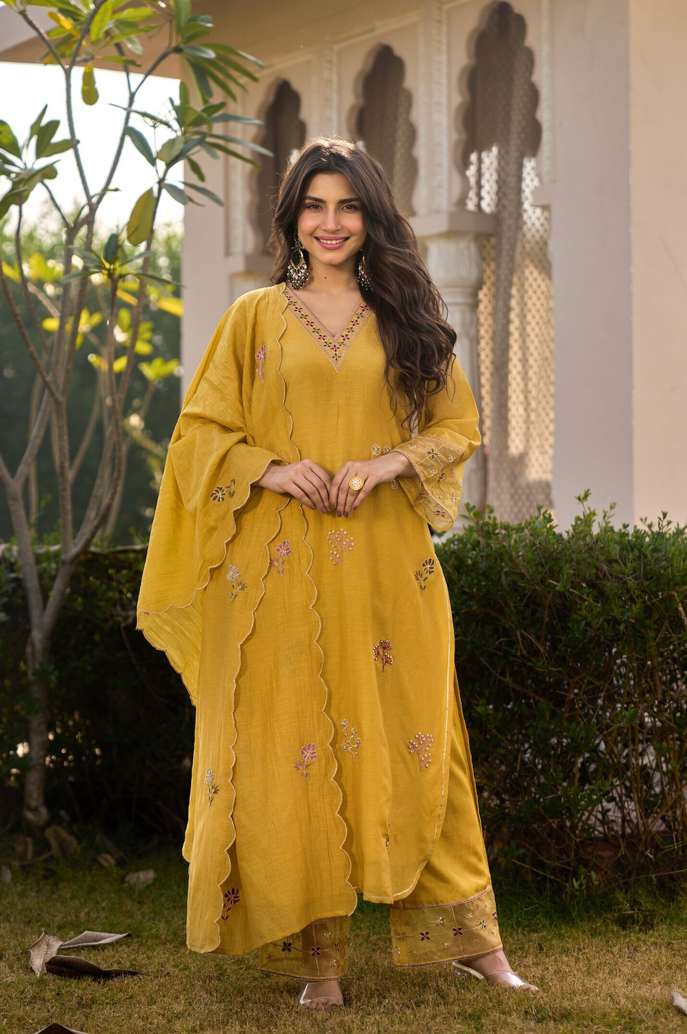 Image of Anni Designer Women Viscose Rayon Kurta Pant Dupatta Set