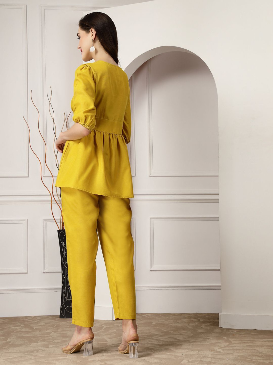 Image of Stylum Women Cotton Blend Ethnic Top Pant Set
