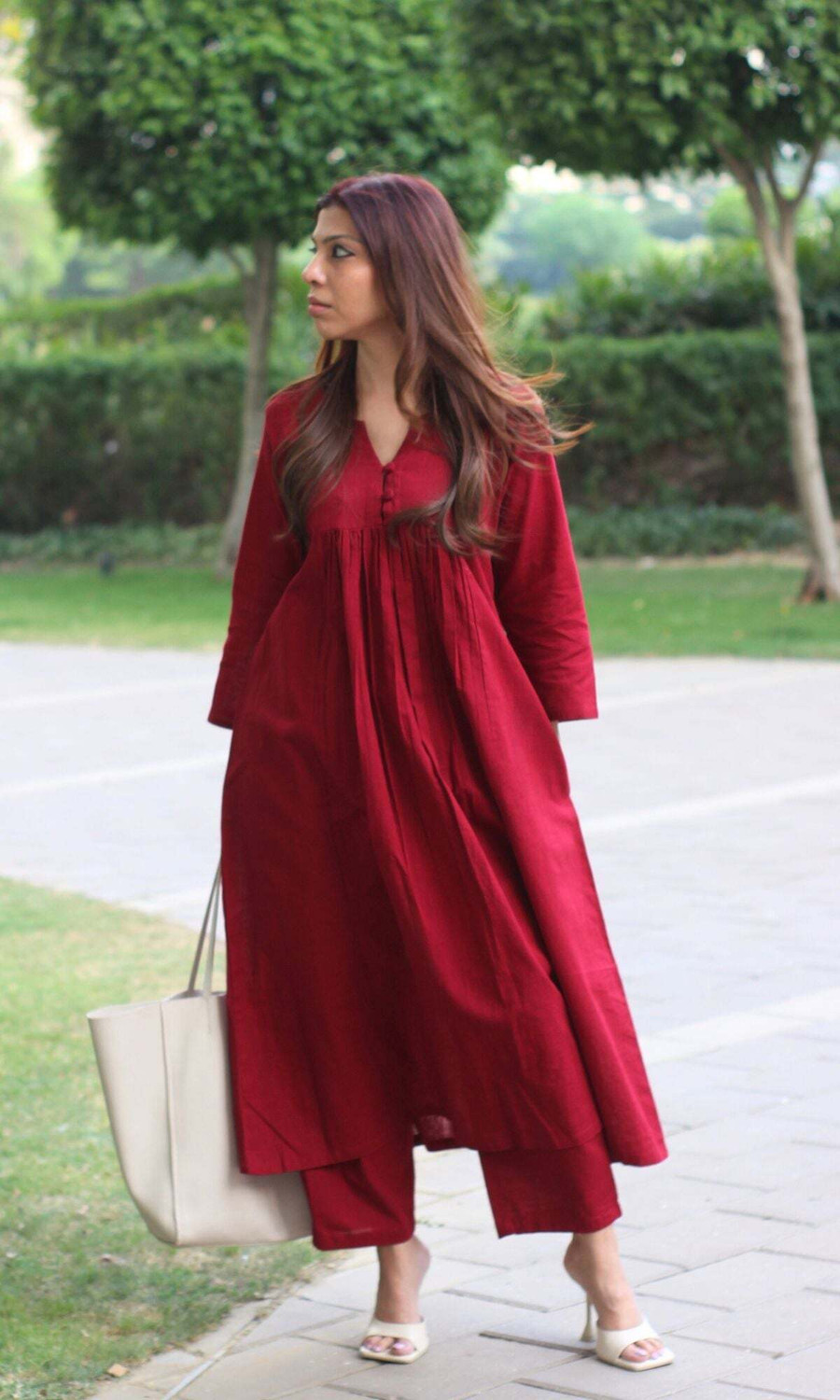 Image of Gosriki Women Viscose Rayon Kurta Pant Set