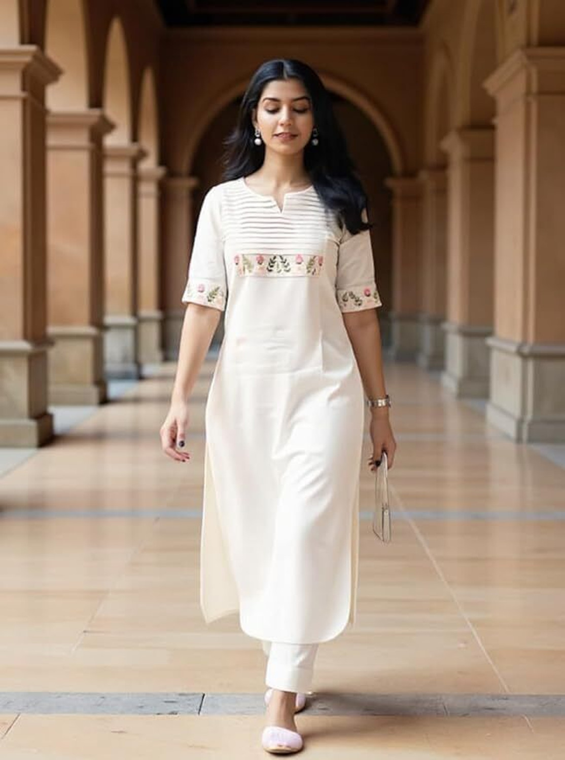 Image of Akki SHAH Women Khadi Cotton Kurti Set