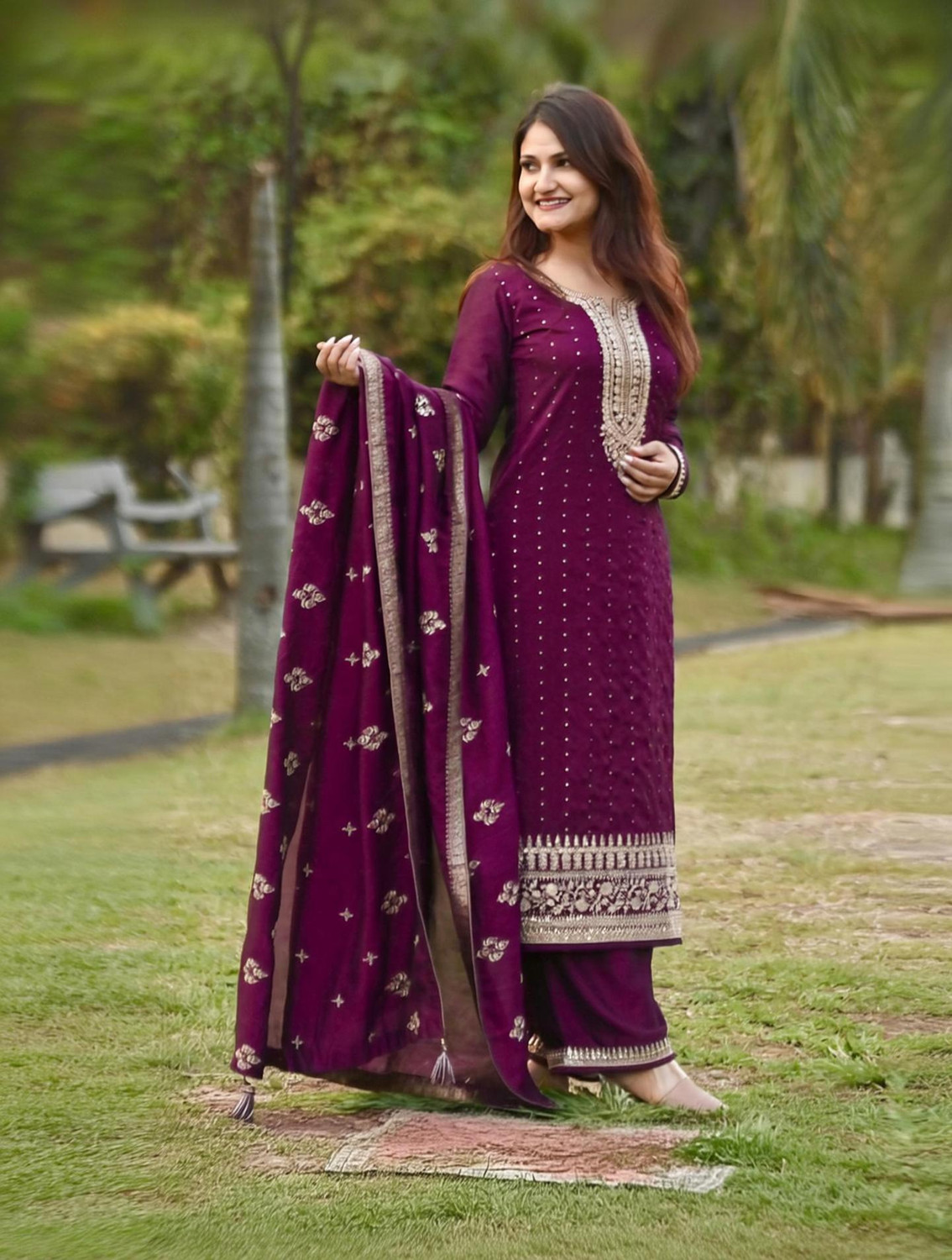 LIBAS Women Kurta Palazzo Set