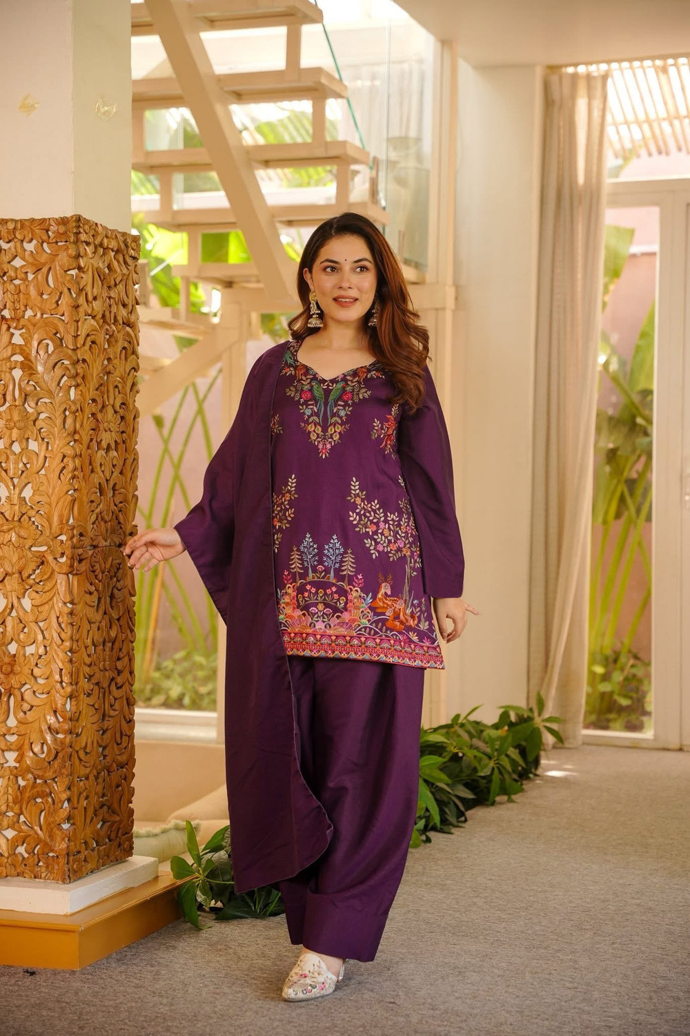 Image of Anni Designer Women Viscose Rayon Kurta Pant Dupatta Set