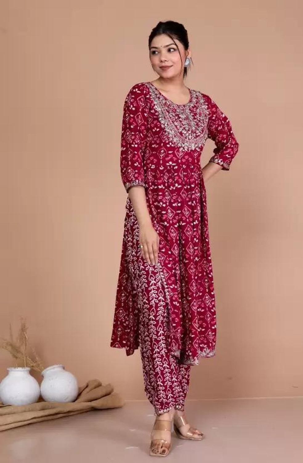 Image of Shantika Women Viscose Rayon Kurta Pant Dupatta Set