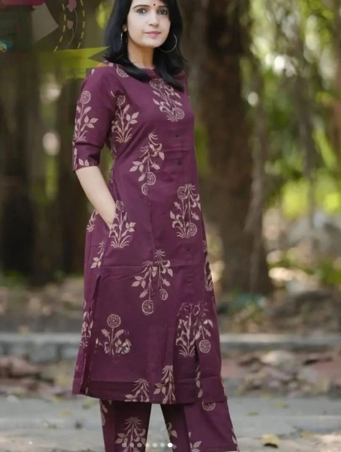 Image of simply Sewn Women Pure Cotton Kurti Pant Set
