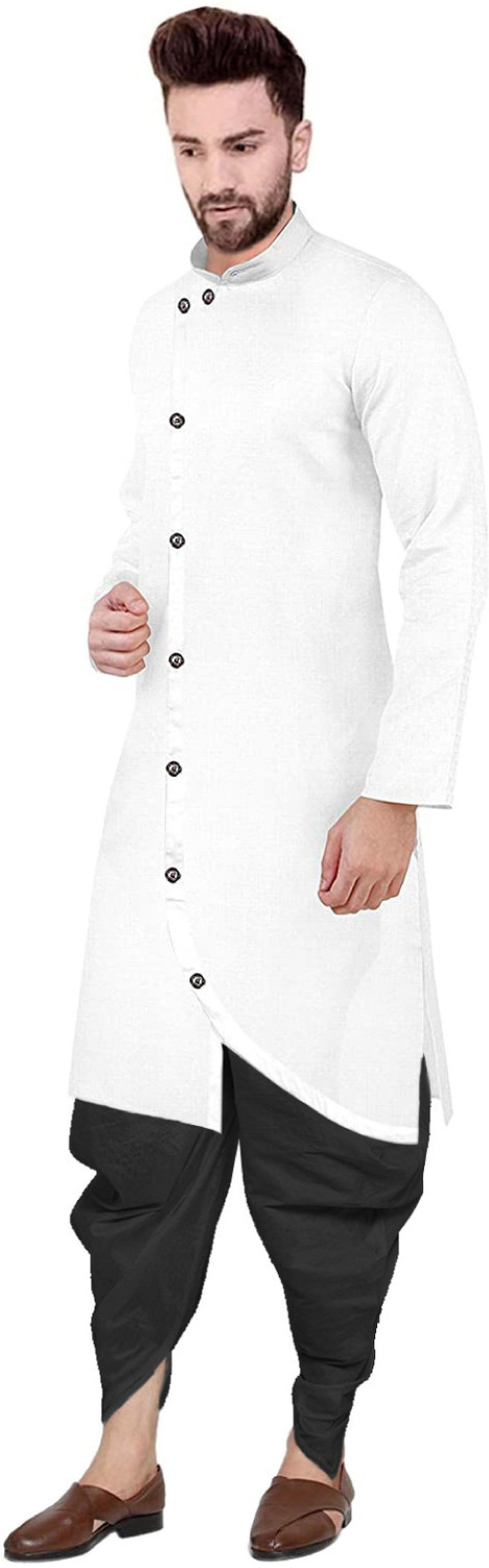Image of OS Jeans Men Cotton Blend Kurta Dhoti Pant Set