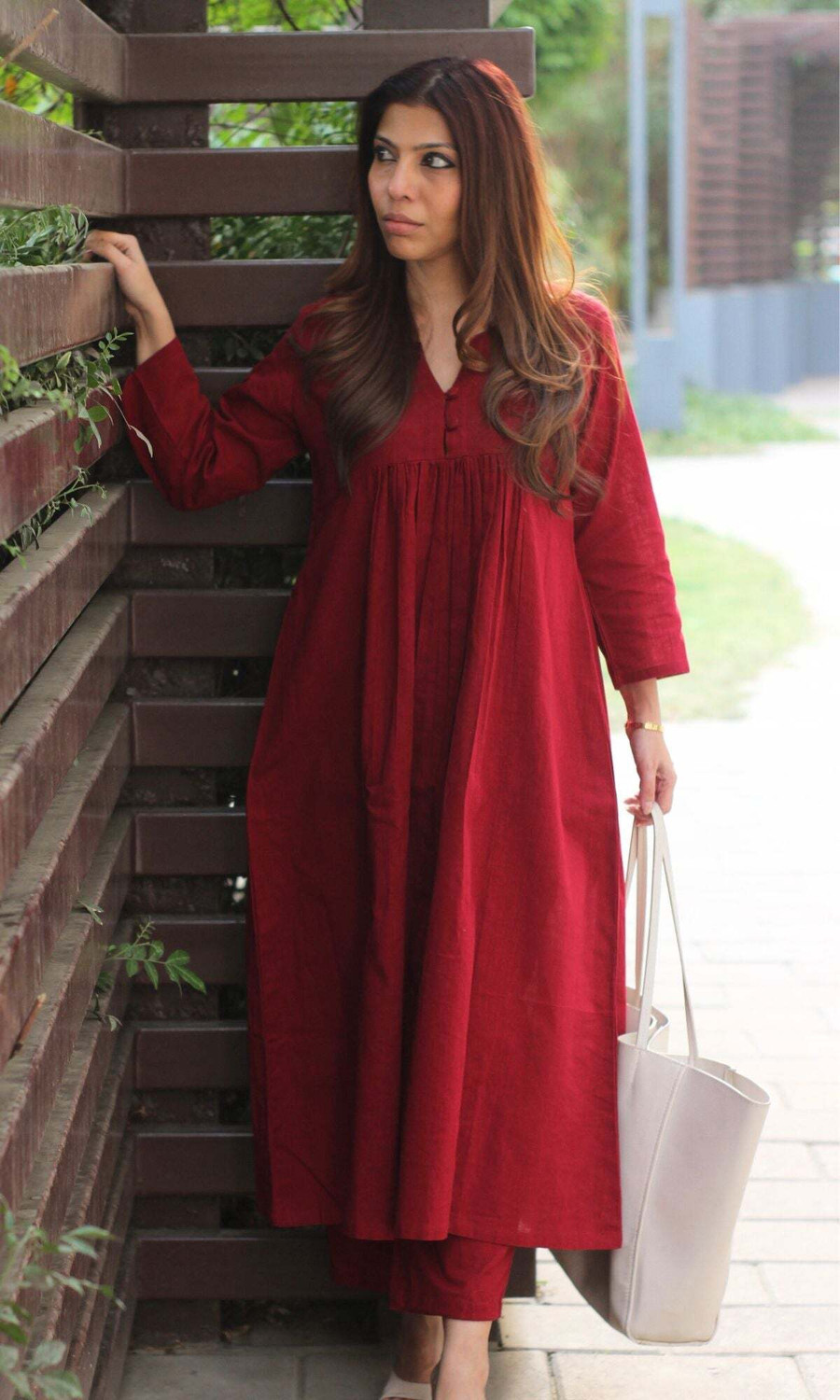 Image of Gosriki Women Viscose Rayon Kurta Pant Set