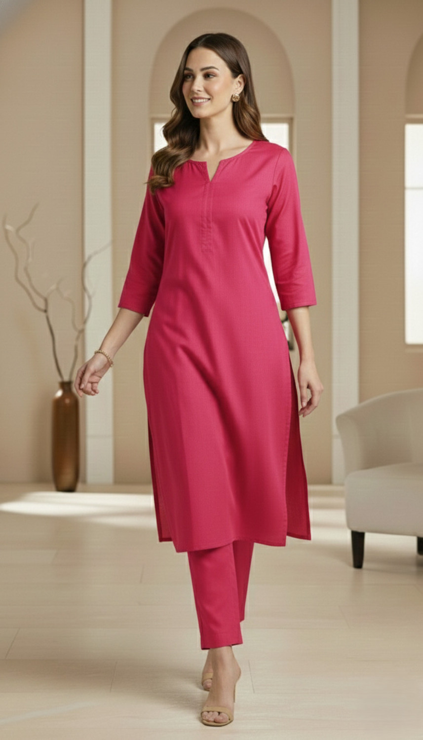 Image of FABZARI Women Viscose Rayon Kurta Pant Set