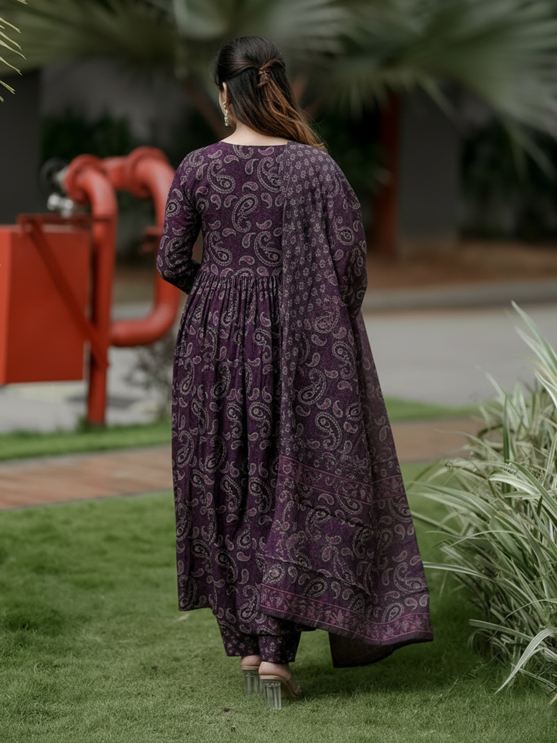 Image of KalyaniiFashion Women Cotton Rayon Kurta Pant Dupatta Set
