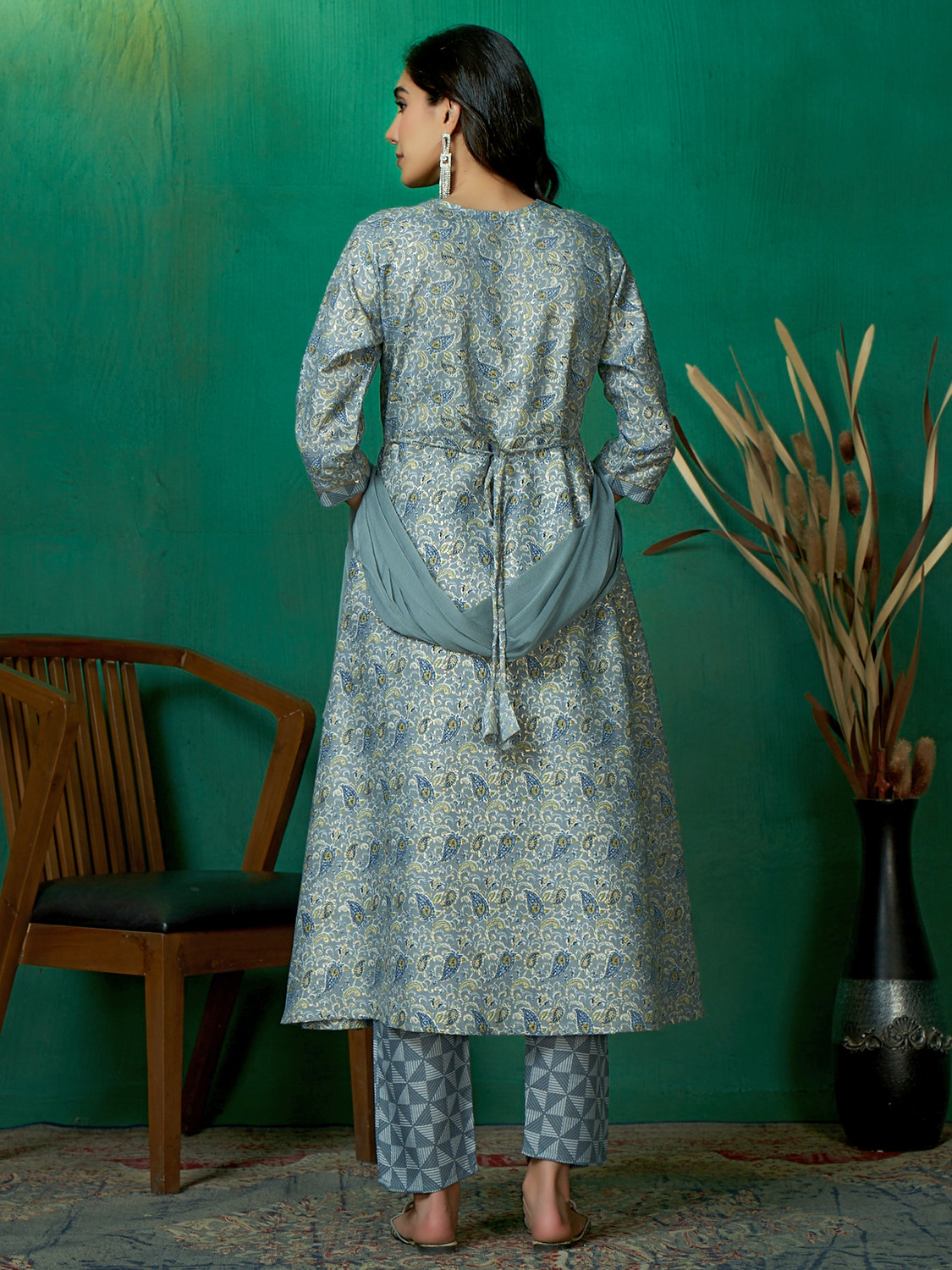 Image of Tasrika Women Pure Cotton Kurta Pant Dupatta Set