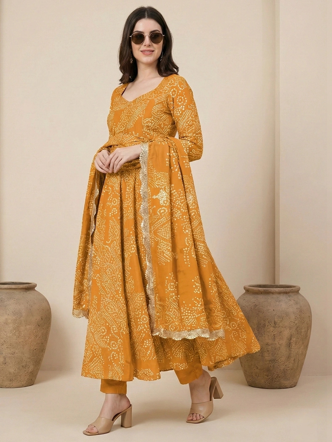 1 Stop Fashion Women Cotton Blend Kurta Set - Image 1