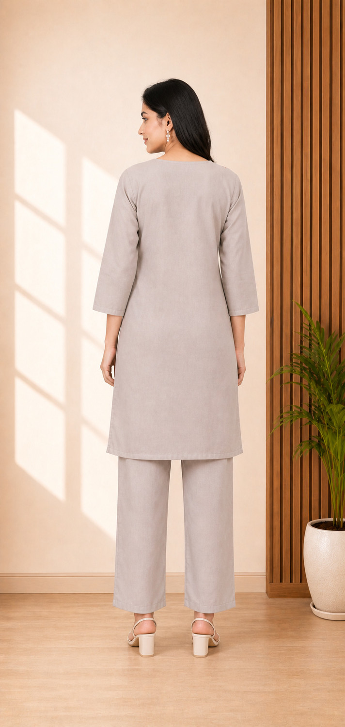 Image of KILFIT Women Cotton Blend Kurta Palazzo Set