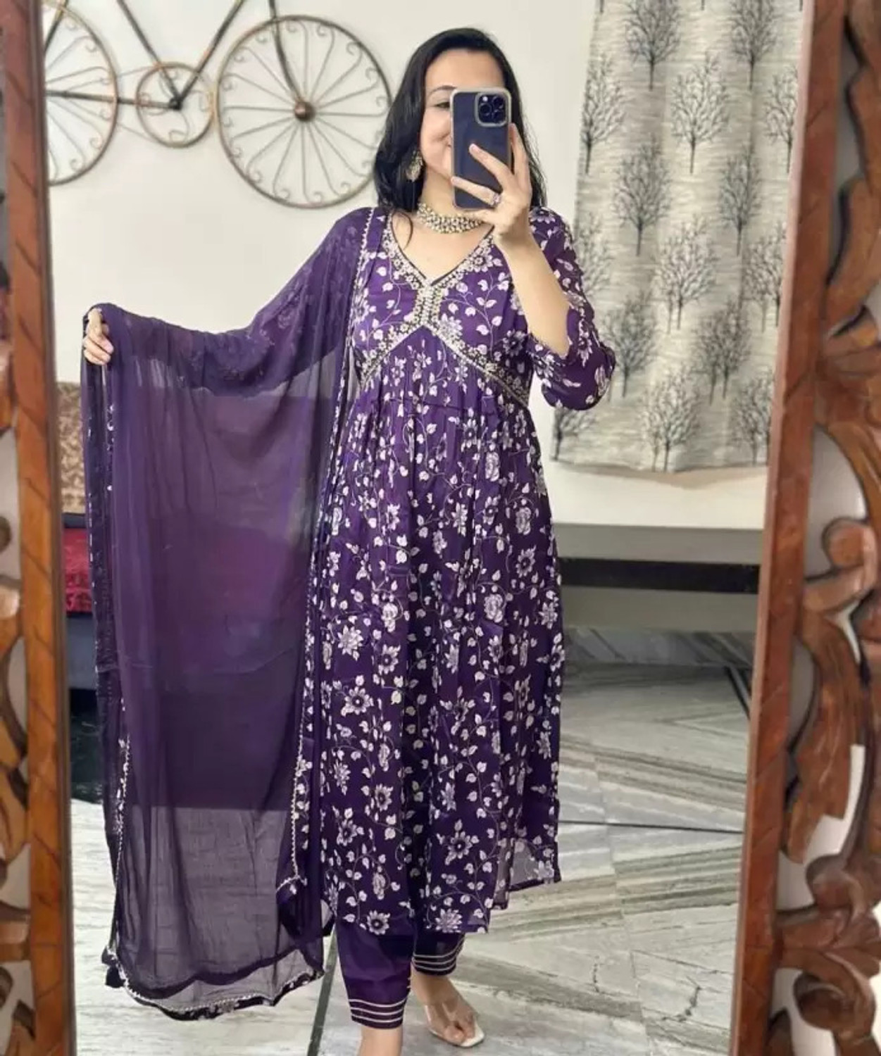 Image of Anni Designer Women Viscose Rayon Kurta Pant Dupatta Set
