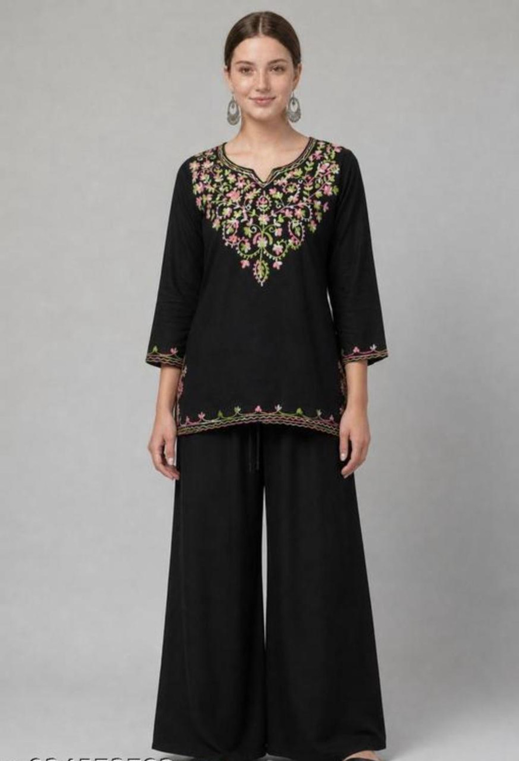 Image of KILFIT Women Cotton Blend Kurta Palazzo Set