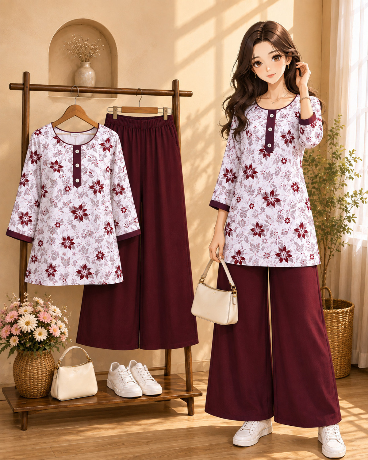 DihyahCottonClb Women Pure Cotton Kurta Palazzo Set - Image 1