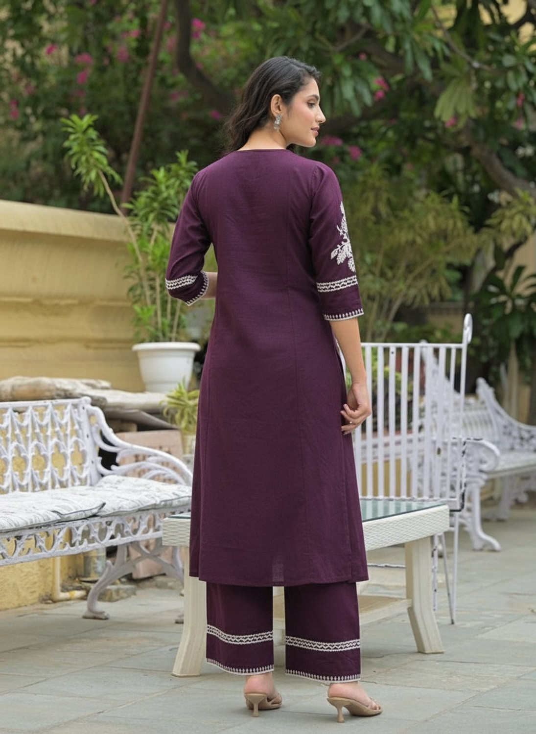Image of Dimonsher Women Khadi Cotton Kurta Palazzo Set