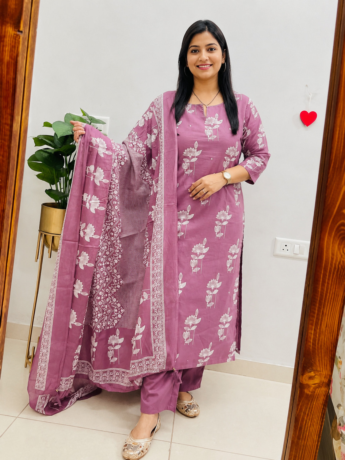 Image of Beads N Stones Women Pure Cotton Kurta Palazzo Set