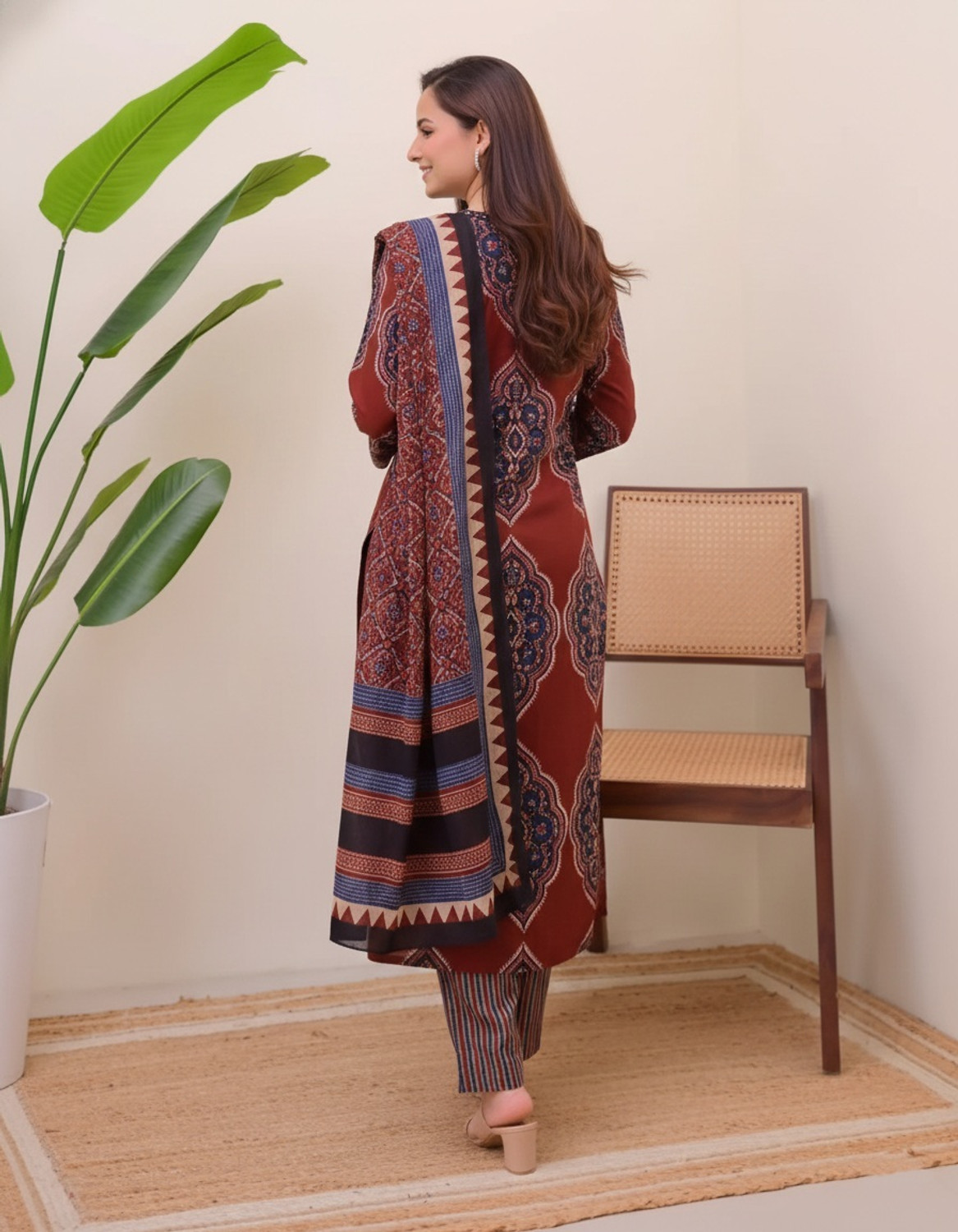 Image of Klosia Women Viscose Rayon Kurta Pant Dupatta Set