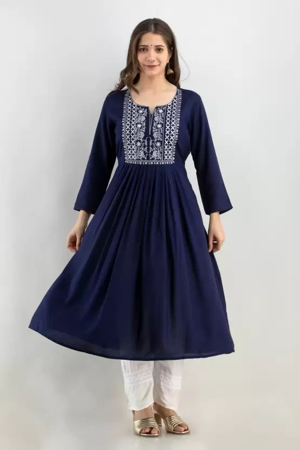 Image of MANKSH Women Viscose Rayon Kurta Pant Set