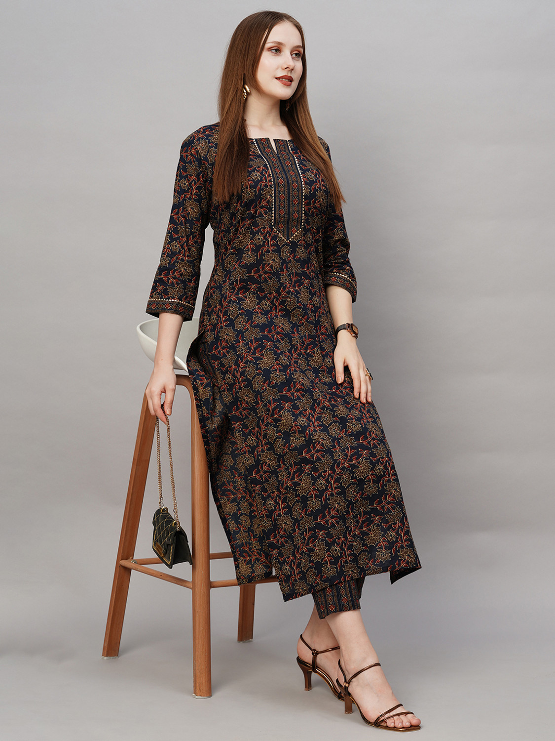 Image of UGMAZ Women Viscose Rayon Kurta Palazzo Set