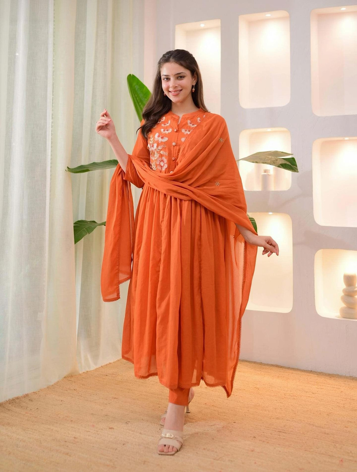 Image of Style Jaipur Women Pure Cotton Kurta Pant Dupatta Set