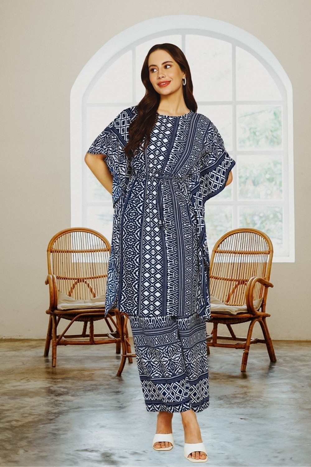 Image of VASTU CREATION Women Cotton Silk Kurta Sharara Dupatta Set